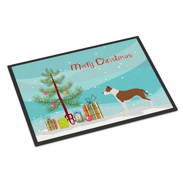 Carolines Treasures BB8487JMAT Pit Bull Terrier Christmas Indoor or Outdoor Mat; 24 x 36 in. BB8487JMAT - main